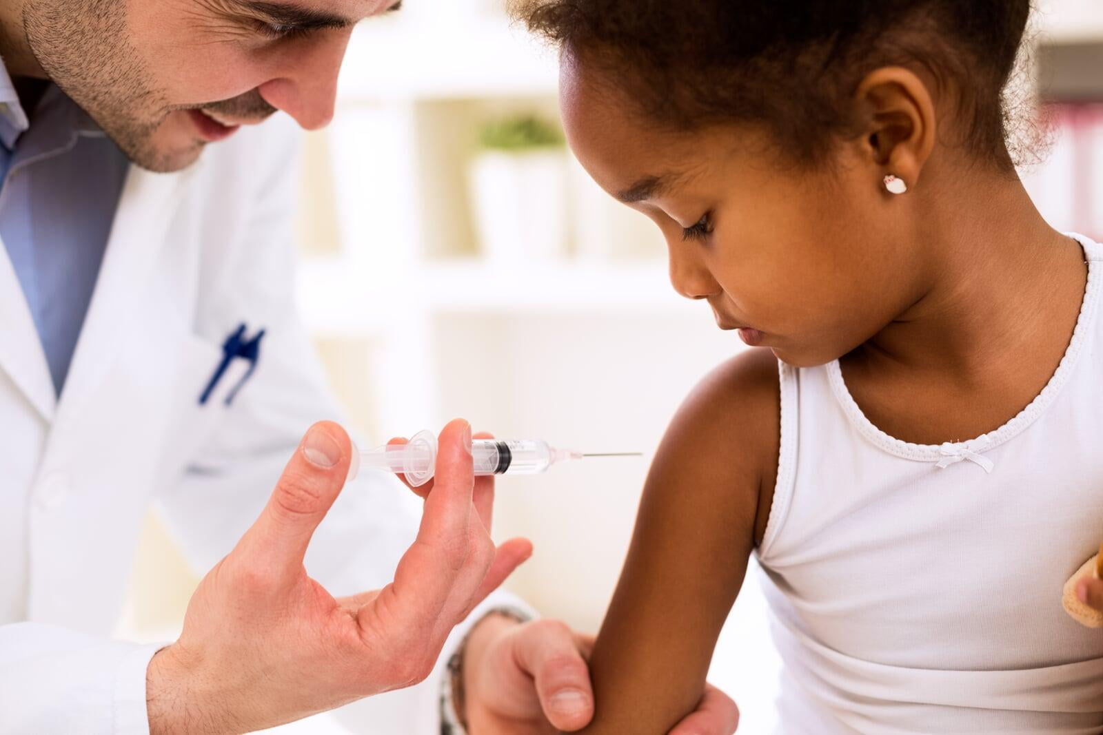 child getting vaccination